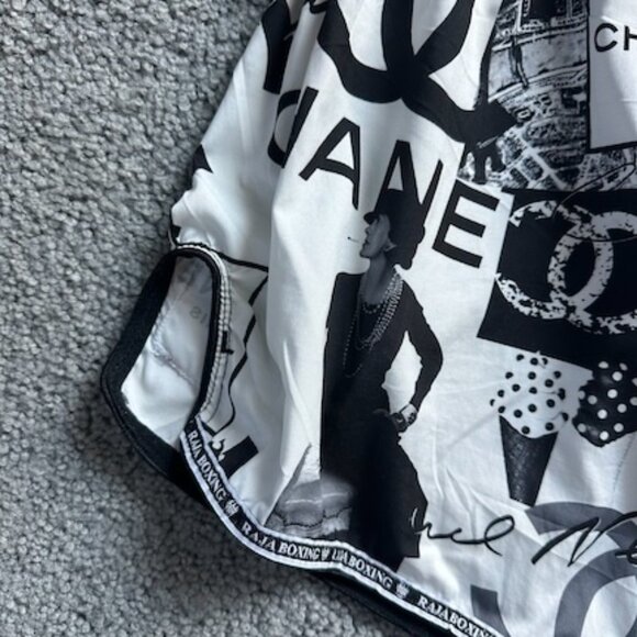 Raja Muay Thai Boxing Shorts in XL - Luxury Fashion House Print -Excellent Cond. - Picture 7 of 10